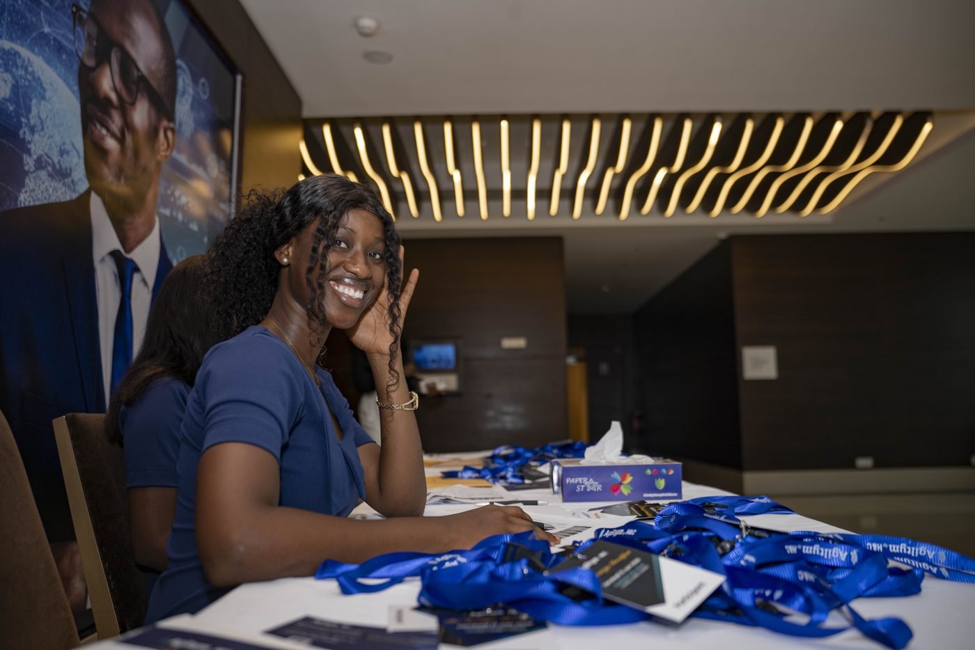 Reportage — table d'accueil